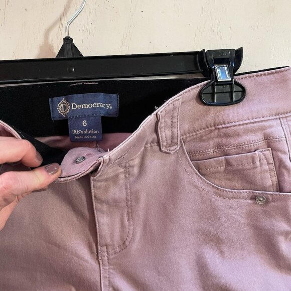 Democracy Ab Technology Lavender Purple High Rise Slim Straight Jeans Size 6 - Picture 7 of 10